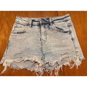 Risen Jeans Light Wash Distressed Cutoff Denim Shorts RD56081 Womens Small